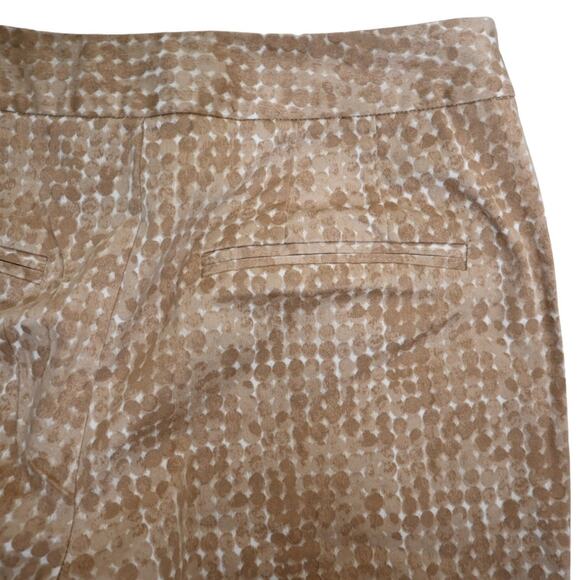 Chico's Womens XS Cropped Light Brown White Dot Pattern Cotton Pants - Picture 7 of 10